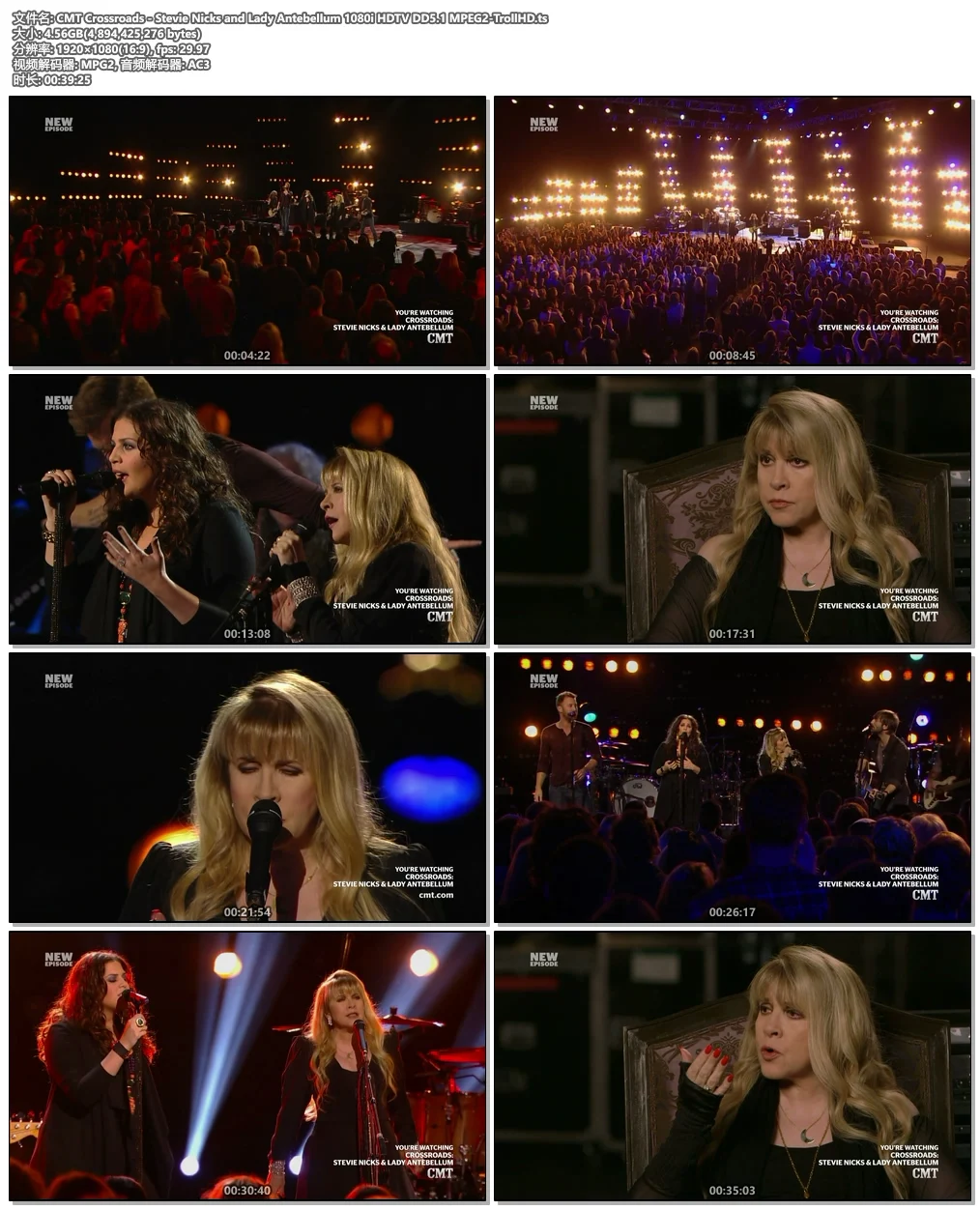 图片[4]-CMT Crossroads – Stevie Nicks and Lady Antebellum 2013《HDTV TS 5.55G》-蓝光演唱会资源网