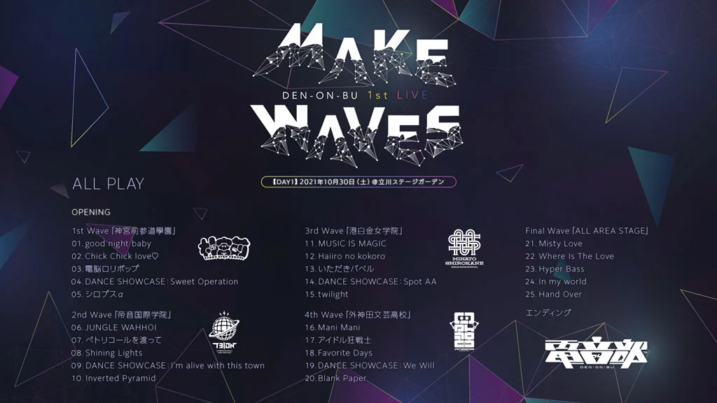 图片[2]-电音部 DEN ON BU 1st LIVE Make Waves 2021 1CD+3BD《BDMV 3BD 103GB》-蓝光演唱会资源网