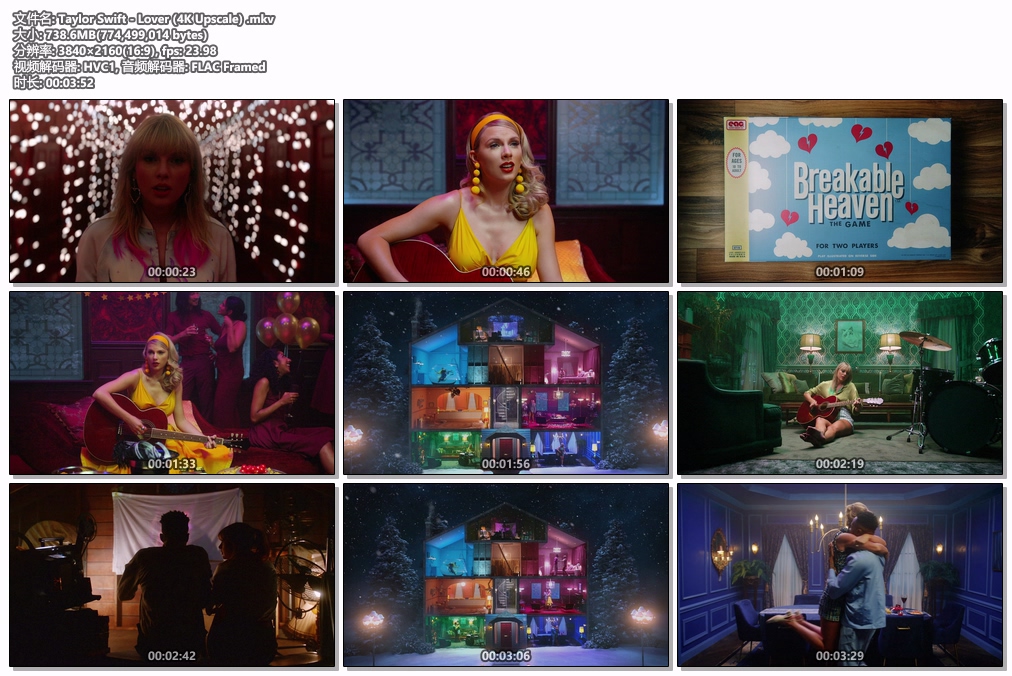 图片[2]-泰勒·斯威夫特 Taylor Swift – Lover [2160P 4K] [WEB-DL MKV 738.6MB]-蓝光演唱会资源网