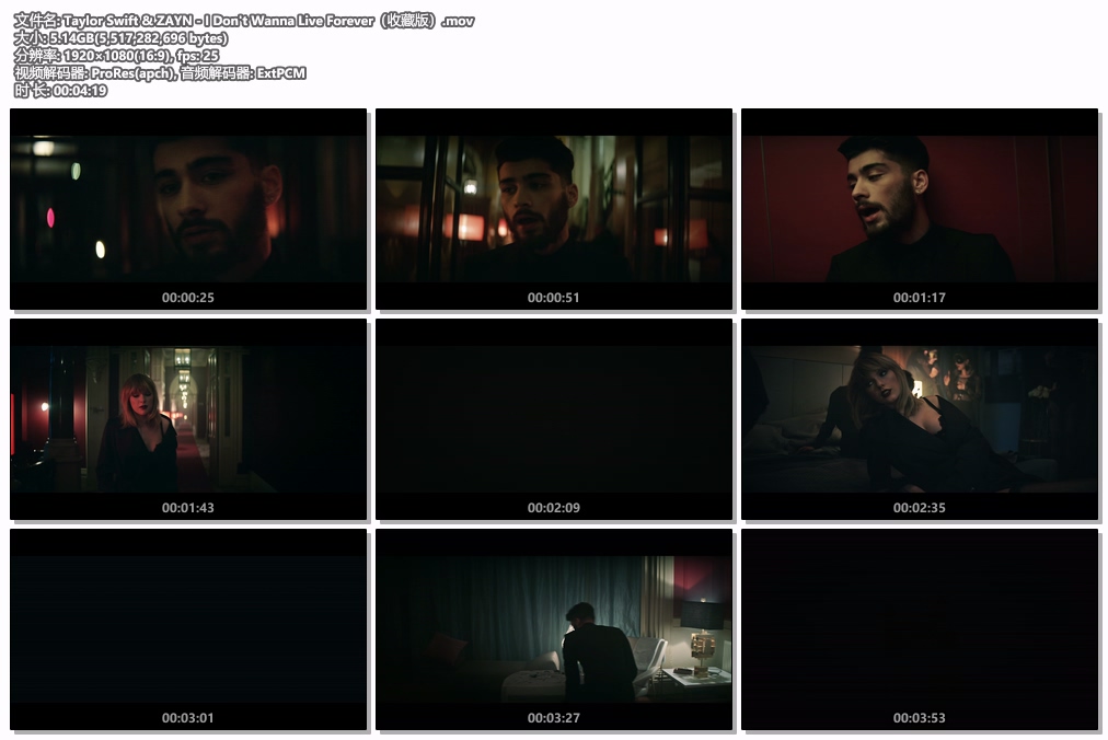 图片[2]-泰勒·斯威夫特 & 泽恩·马利克 Taylor swift & Zayn Malik – I Dont Wanna Live Forever 1080P [ProRes MOV 5.14GB]-蓝光演唱会资源网