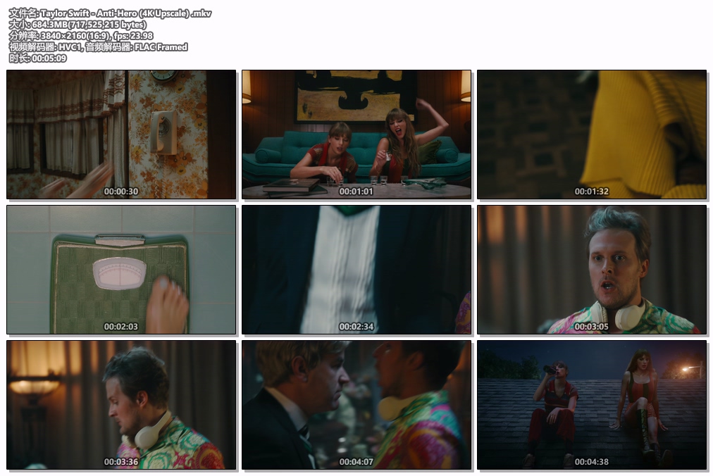 图片[2]-泰勒·斯威夫特 Taylor Swift – Anti-Hero [2160P 4K] [WEB-DL MP4 684.3MB]-蓝光演唱会资源网