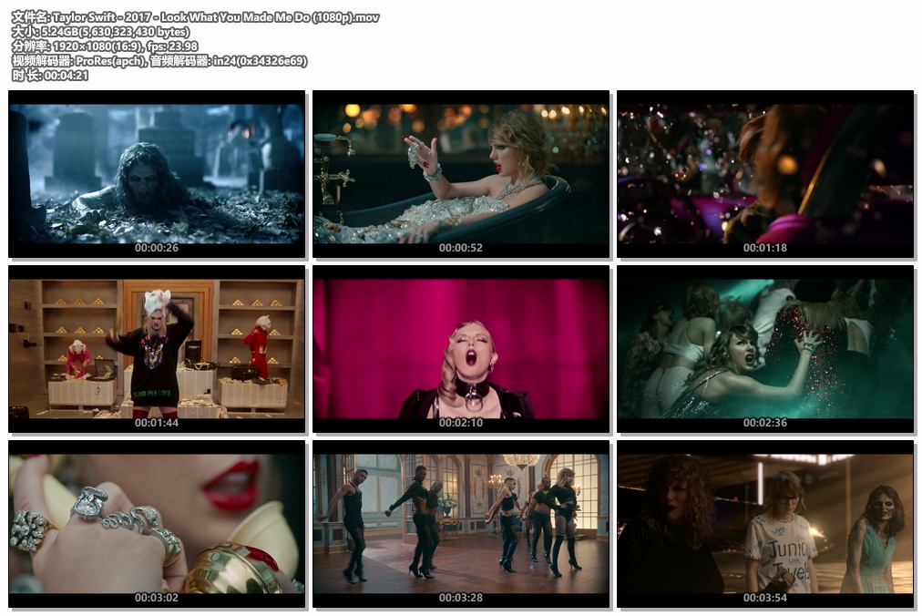 图片[2]-泰勒·斯威夫特 Taylor Swift  – Look What You Made Me Do 1080P [ProRes MOV 5.24GB]-蓝光演唱会资源网