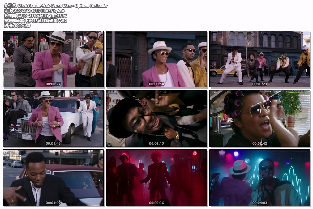 图片[2]-Mark Ronson feat. Bruno Mars – Uptown Funk [2160P 4K] [WEB-DL MKV 2.29GB]-蓝光演唱会资源网