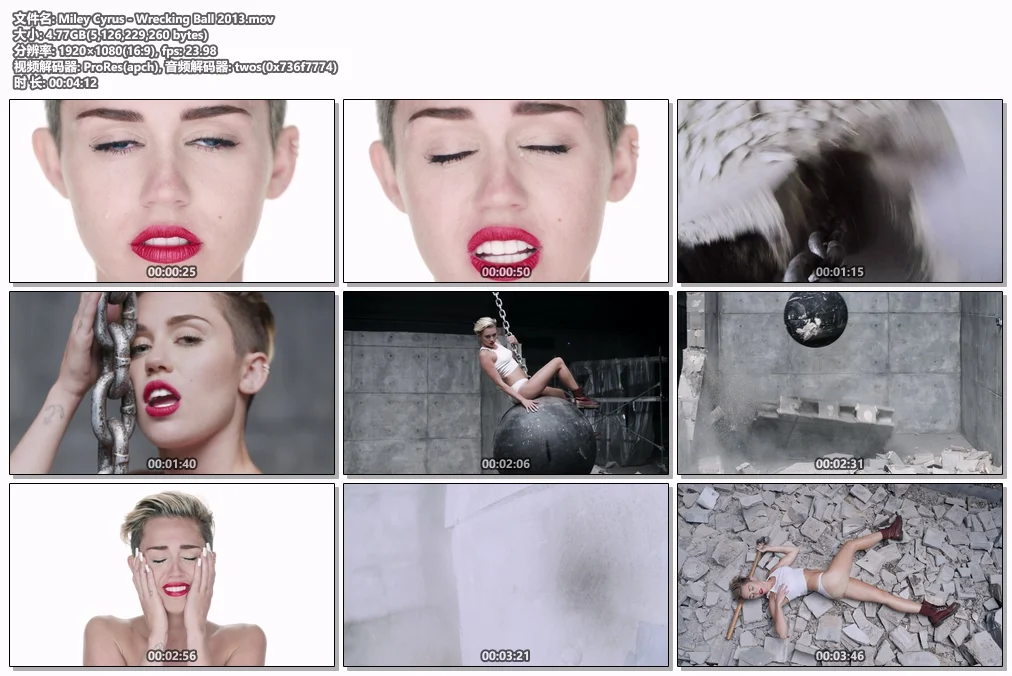 图片[2]-Miley Cyrus – Wrecking Ball 1080P [ProRes MOV 4.77GB]-蓝光演唱会资源网