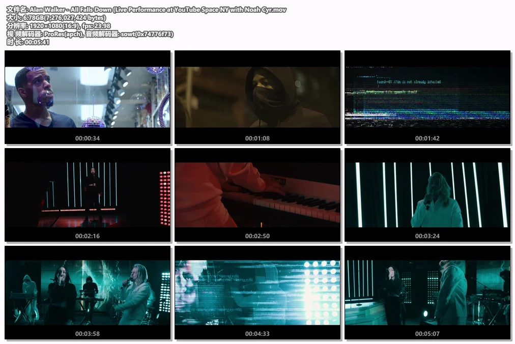 图片[2]-Alan Walker – All Falls Down (Live Performance at YouTube Space NY with Noah Cyr) 1080P [ProRes MOV 6.77GB]-蓝光演唱会资源网
