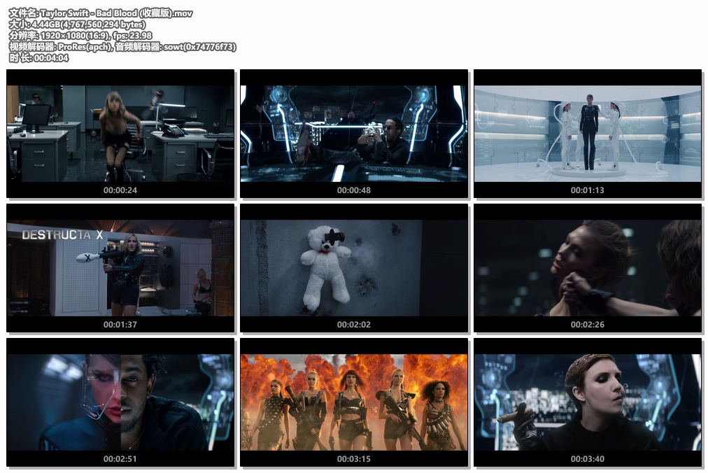图片[2]-泰勒·斯威夫特 Taylor Swift – Bad Blood ft. Kendrick Lamar 1080 [ProRes MOV 4.44GB]-蓝光演唱会资源网