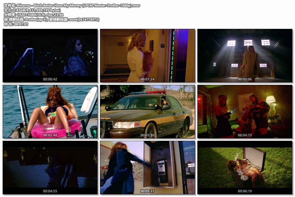 图片[2]-蕾哈娜 Rihanna – Bitch Better Have My Money 1080P [ProRes MOV 7.83GB]-蓝光演唱会资源网