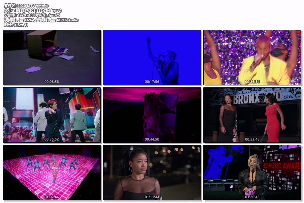 图片[5]-2020 MTV Video Music Awards 简称 2020 VMA [HDTV TS 16GB]-蓝光演唱会资源网