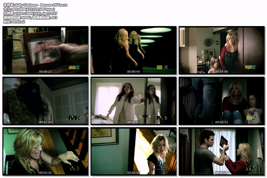 图片[2]-凯莉·克莱森 Kelly Clarkson –  Because Of You (加歌手Reba McEntire双版本) [HDTV TS 405.6MB]-蓝光演唱会资源网