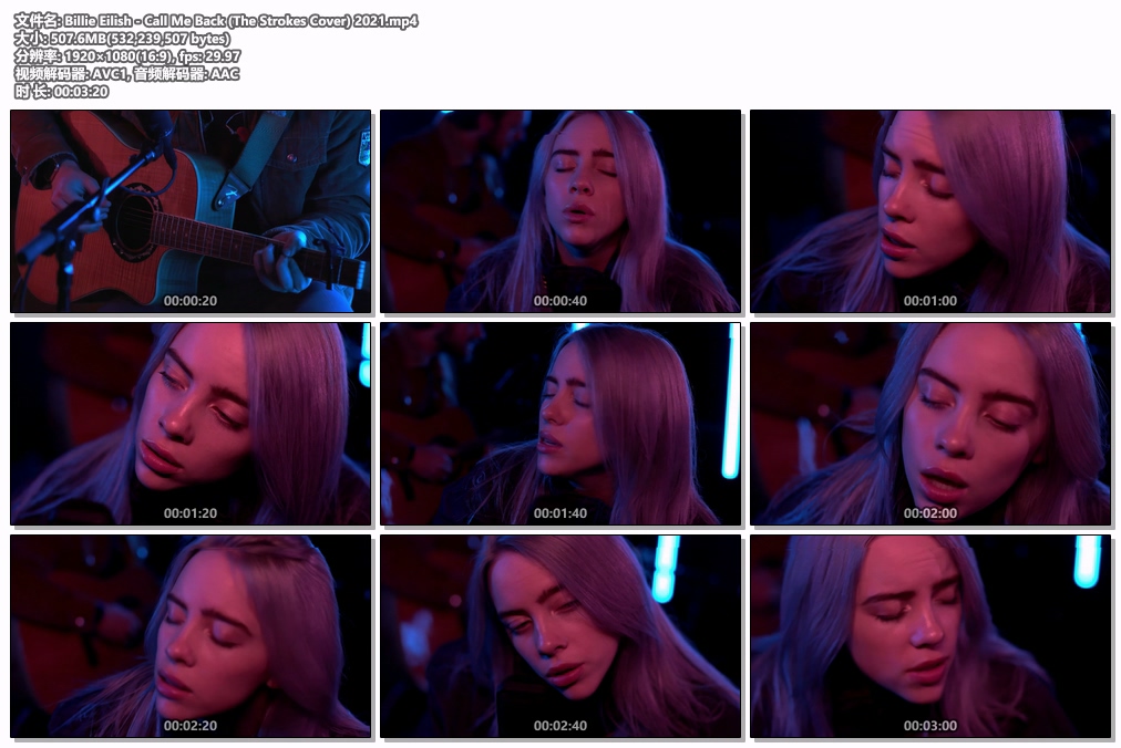 图片[2]-怪奇比莉 Billie Eilish – Call Me Back (The Strokes Cover) 2021 [WEB-DL MP4 507.6MB]-蓝光演唱会资源网