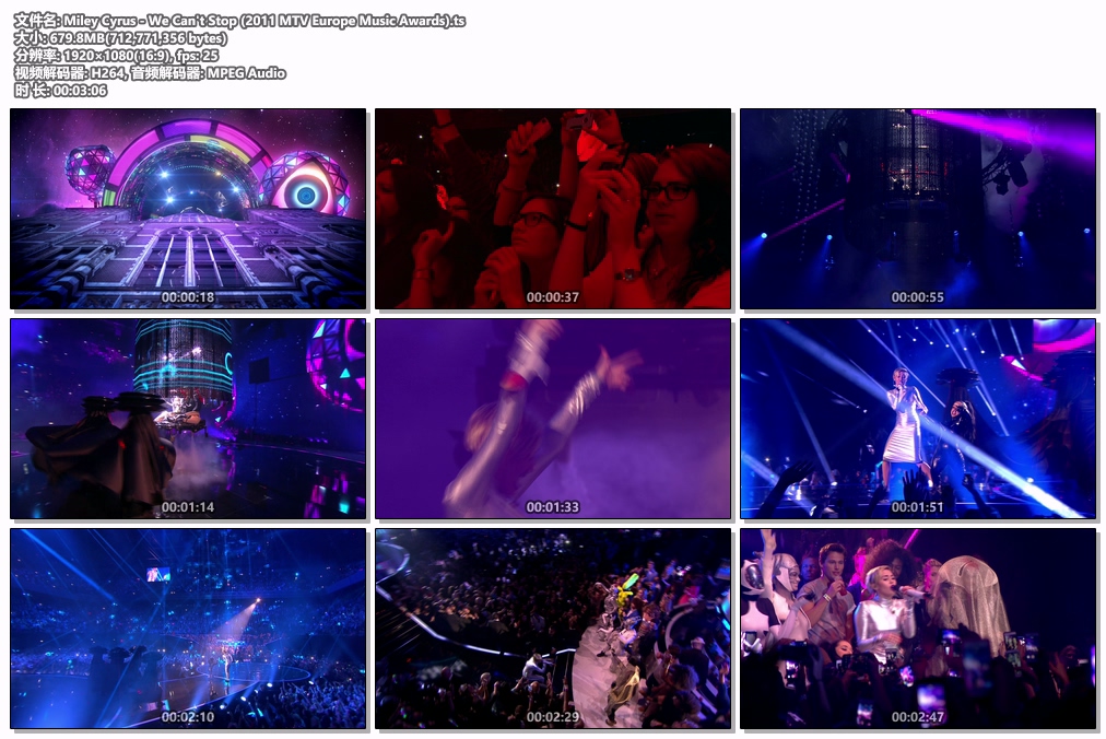 图片[2]-麦莉·希拉 Miley Cyrus – We Can\’t Stop (2011 MTV Europe Music Awards) [HDTV TS 679.8MB]-蓝光演唱会资源网