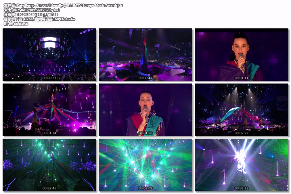 图片[2]-凯蒂·佩芮 Katy Perry – Unconditionally (2011 MTV Europe Music Awards) [HDTV TS 867.4MB]-蓝光演唱会资源网